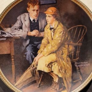 Norman Rockwell Art with Yellow and Brown Tones